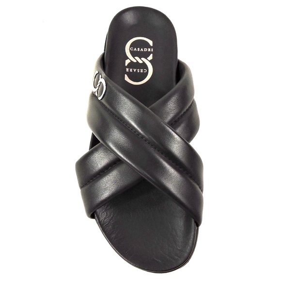 CASADEI ?? MEN\'S BLACK SOFT LEATHER FLAT SUMMER SANDALS main image 6